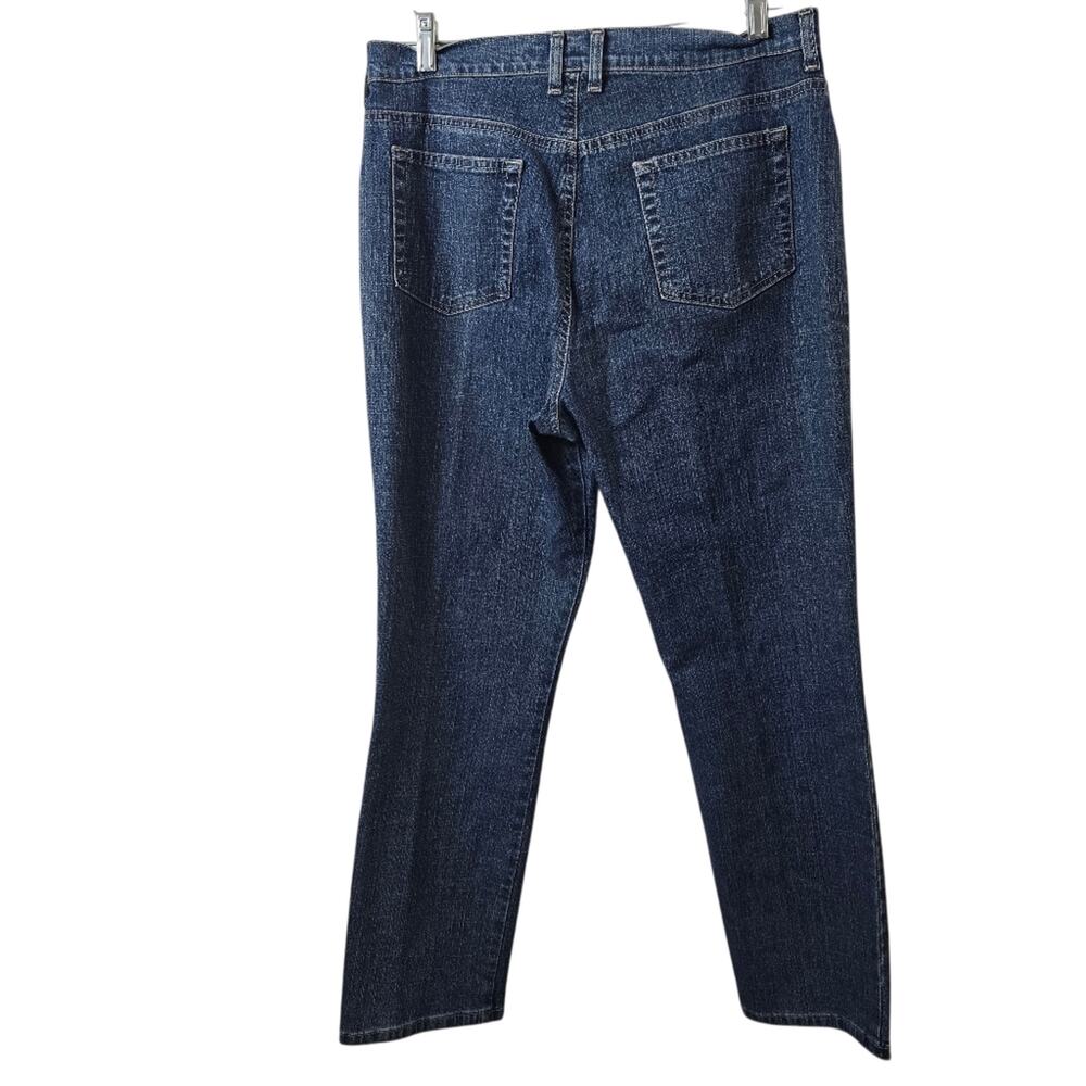 St. John Bay Straight Leg Pants Women Cotton Blend Casual Classic Blue 14P - Picture 5 of 13